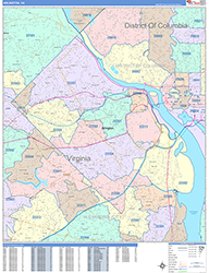 Arlington Wall Map Color Cast Style 2026