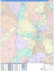 Atlanta Wall Map Color Cast Style 2026