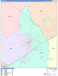 Auburn Wall Map Color Cast Style 2026