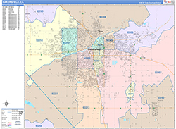 Bakersfield Wall Map Color Cast Style 2026
