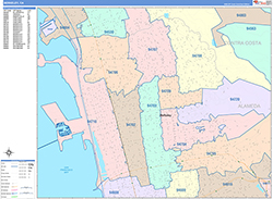 Berkeley Wall Map Color Cast Style 2026