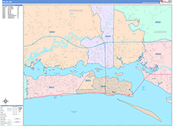 Biloxi Wall Map Color Cast Style 2026