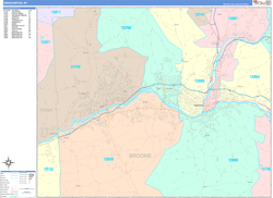 Binghamton Wall Map Color Cast Style 2024