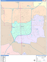 Bloomington Wall Map Color Cast Style 2026
