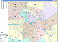 Boise Wall Map Color Cast Style 2026