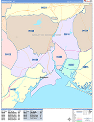 Bridgeport Wall Map Color Cast Style 2026