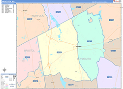 Brockton Wall Map Color Cast Style 2026