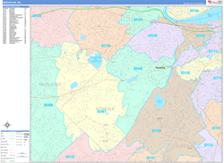 Brookline Wall Map Color Cast Style 2024