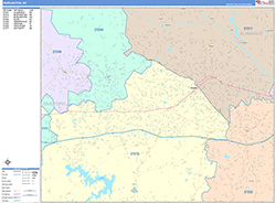 Burlington Wall Map Color Cast Style 2026