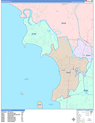 Burlington Wall Map Color Cast Style 2026