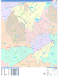 Cary Wall Map Color Cast Style 2025