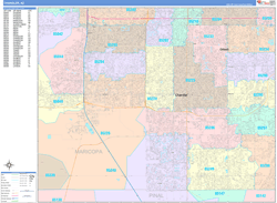 Chandler Wall Map Color Cast Style 2024