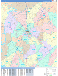 Charlotte Wall Map Color Cast Style 2024