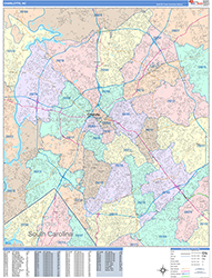 Charlotte Wall Map Color Cast Style 2026