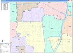 Compton Wall Map Color Cast Style 2026