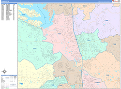 Conroe Wall Map Color Cast Style 2026