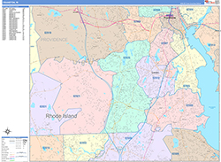 Cranston Wall Map Color Cast Style 2026