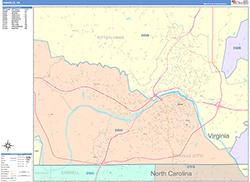 Danville Wall Map Color Cast Style 2026