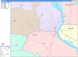 Dubuque Wall Map Color Cast Style 2026