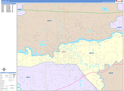 Elkhart Wall Map Color Cast Style 2026