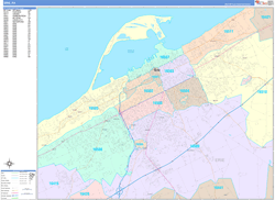 Erie Wall Map Color Cast Style 2024