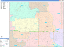 Euless Wall Map Color Cast Style 2024