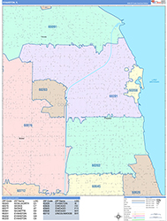 Evanston Wall Map Color Cast Style 2026