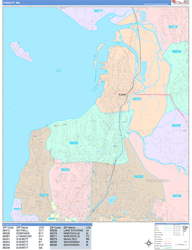 Everett Wall Map Color Cast Style 2024