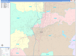 Fayetteville Wall Map Color Cast Style 2024