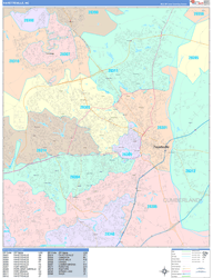 Fayetteville Wall Map Color Cast Style 2024