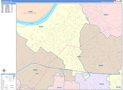 Florissant Wall Map Color Cast Style 2026
