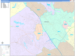 Gaithersburg Wall Map Color Cast Style 2024