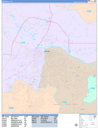 Greenville Wall Map Color Cast Style 2025