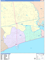 Gulfport Wall Map Color Cast Style 2026