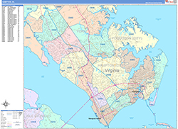 Hampton Wall Map Color Cast Style 2026