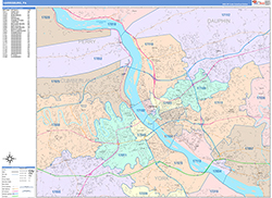 Harrisburg Wall Map Color Cast Style 2026