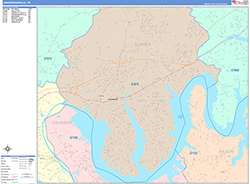Hendersonville Wall Map Color Cast Style 2026