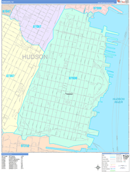 Hoboken Wall Map Color Cast Style 2024
