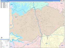 Huntersville Wall Map Color Cast Style 2026