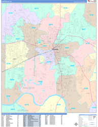 Huntsville Wall Map Color Cast Style 2024