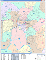 Huntsville Wall Map Color Cast Style 2026