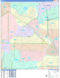 Irving Wall Map Color Cast Style 2024