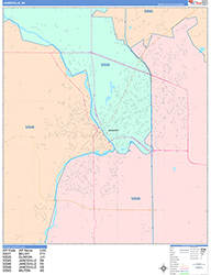 Janesville Wall Map Color Cast Style 2026