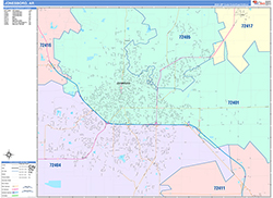 Jonesboro Wall Map Color Cast Style 2026