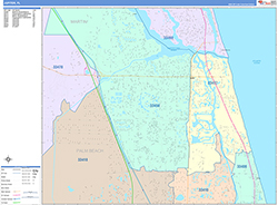 Jupiter Wall Map Color Cast Style 2026