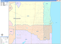 Kenosha Wall Map Color Cast Style 2026