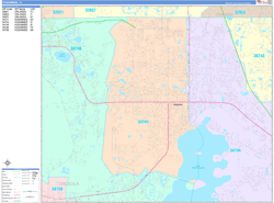 Kissimmee Wall Map Color Cast Style 2024