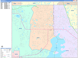 Kissimmee Wall Map Color Cast Style 2026