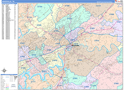Knoxville Wall Map Color Cast Style 2026