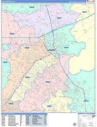 Lafayette Wall Map Color Cast Style 2026
